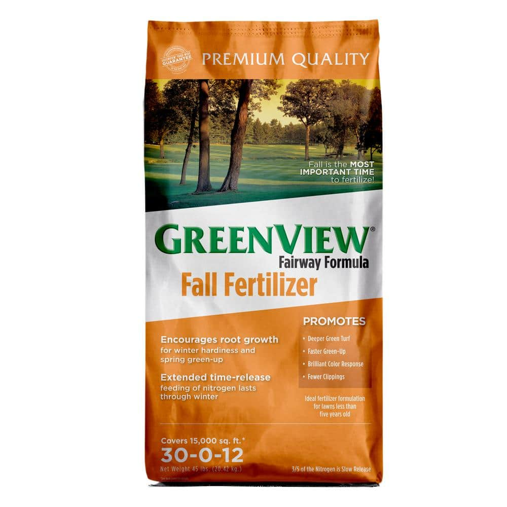 GreenView Fairway Formula 45 lbs. 15,000 sq. ft. Fall Lawn Fertilizer  (30-0-12) 2129865 - The Home Depot