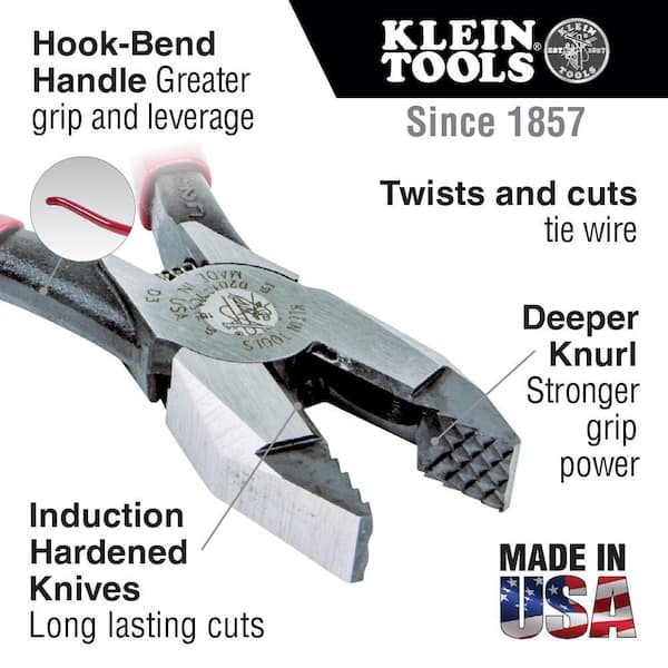 Ironworker's Pliers, Aggressive Knurl, 9-Inch