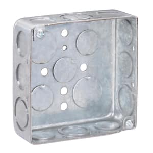 4x2 Inch Utility Size Single Gang Electrical Box, Handy Box, Ten 1/2 Inch  Knockouts, Raised Ground, 13 Cu. in. Capacity, 1-7/8 Deep, Galvanized