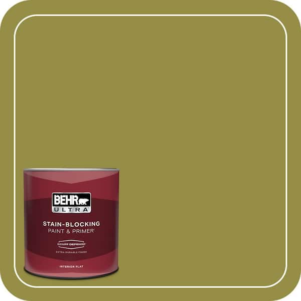 BEHR ULTRA 1 qt. #PPU9-03 Retro Avocado Extra Durable Flat Interior Paint & Primer
