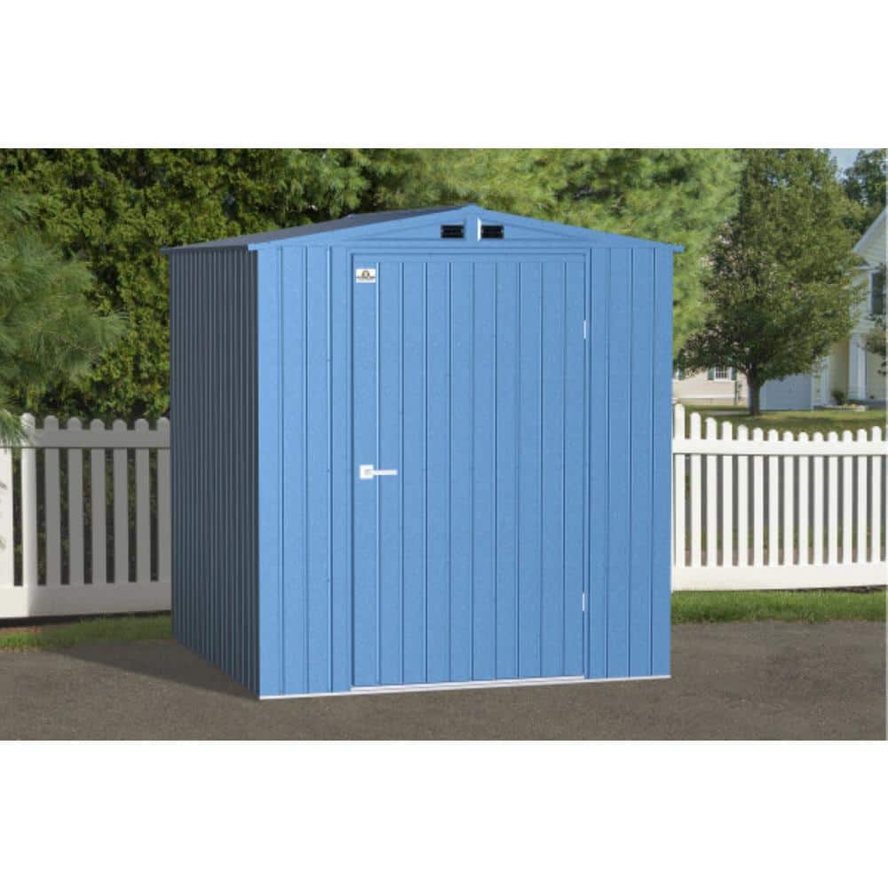 Elite 6 ft x 6 ft Blue Galvanized Steel Storage Shed