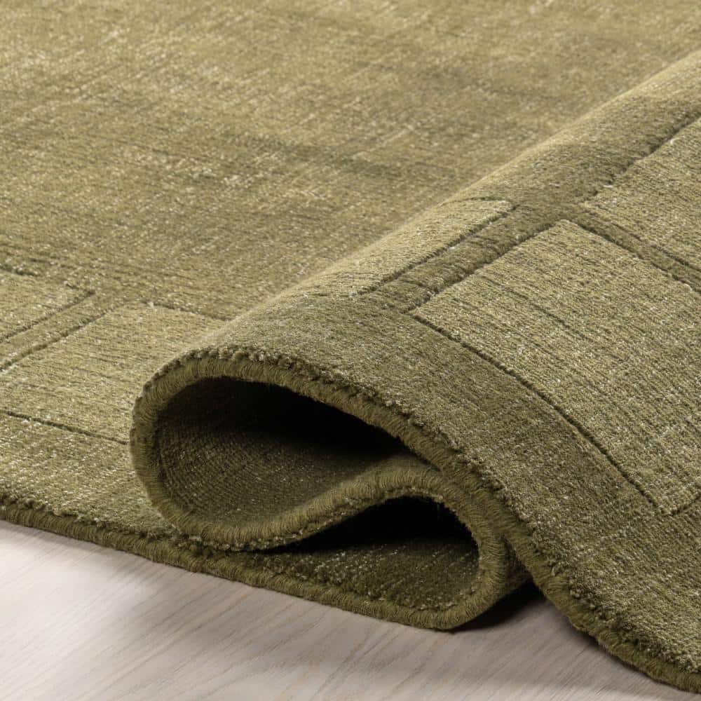 Verdant Green 9' x 12' Flat Woven Wool-Viscose Area Rug