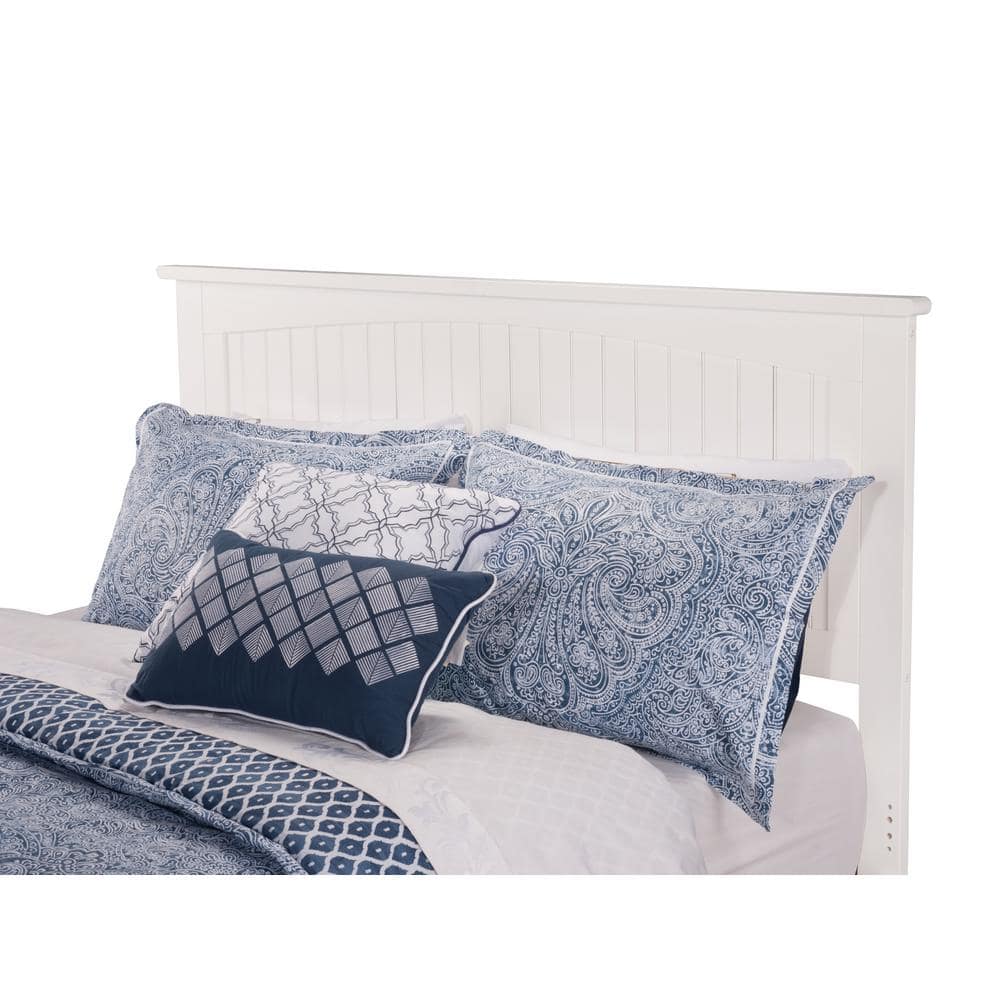 Nantucket White Queen Wood Platform Bed with Storage Drawers