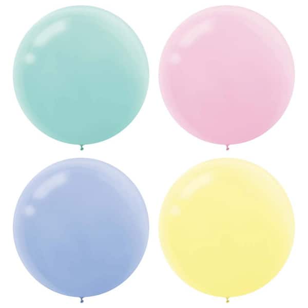 Amscan 24 in. Assorted Pastel Latex Balloons (3-Pack)