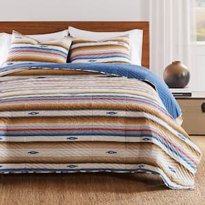 Painted Desert Southwestern 3-Piece Sapphire Polyester King/Cal King Quilt Set