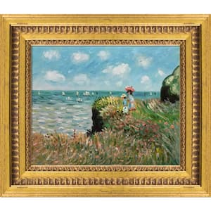 Cliff Walk at Pourville by Claude Monet Versailles Gold Queen Framed Nature Oil Painting Art Print 13 in. x 15 in.