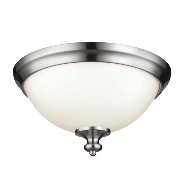 Generation Lighting Parkman 2-Light Brushed Steel Flushmount