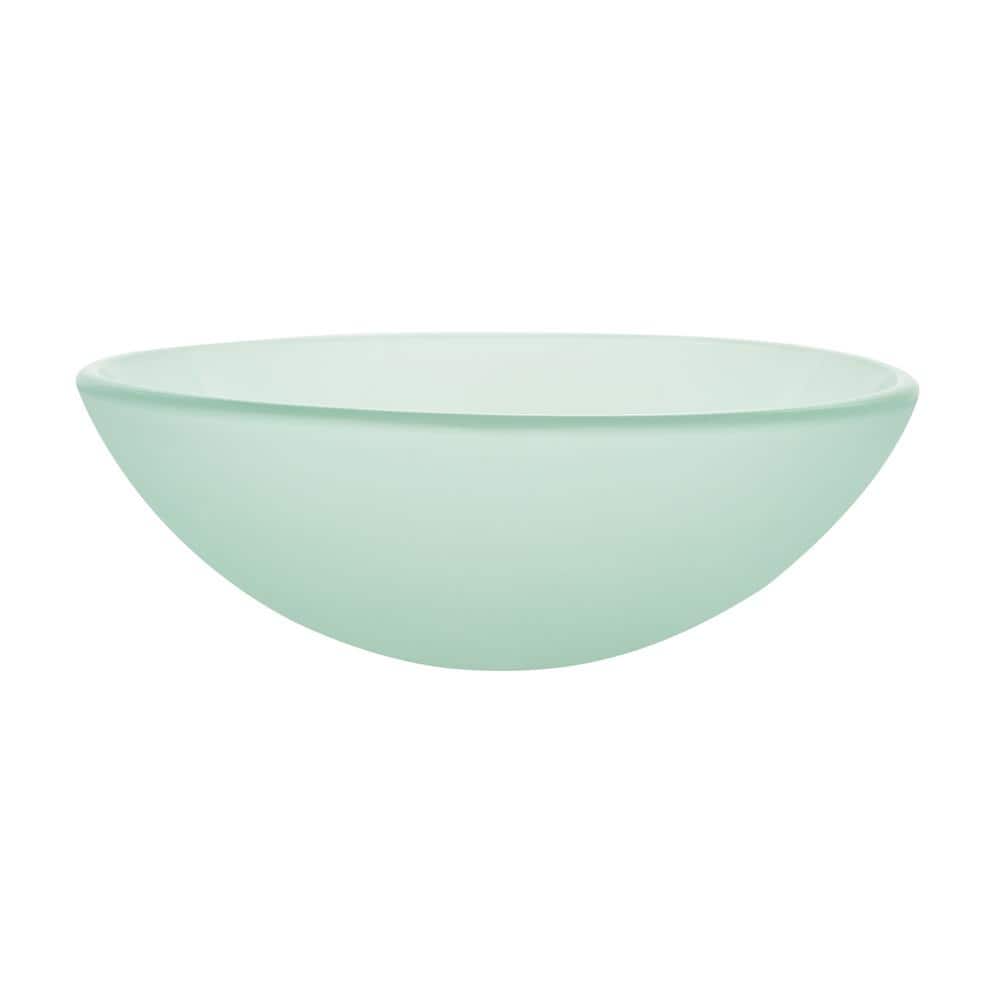 Cascade Frosted Glass 16.5" Vessel Sink with Faucet