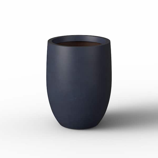 9.5 in. Medium Granite Gray(Premium Inner) Concrete Round Planter / Pot with Drainage Holes