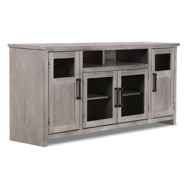 Bridgevine Home 69 in. Fully Assembled Driftwood TV Stand, Fits TV's up