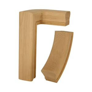 Stair Parts 7276 Unfinished Red Oak Right-Hand 2-Rise Quarter-Turn Handrail Fitting