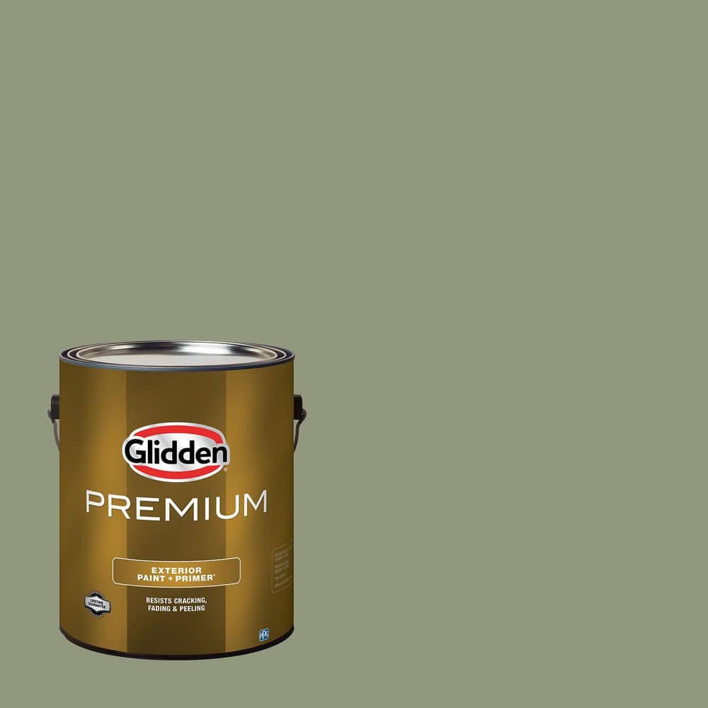 Glidden Premium 1 gal. PPG1124-5 Cavern Moss Satin Exterior Latex