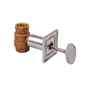 Universal Square Gas Valve Flange and 3 in. Key with 3/4 in. Quarter Turn Straight Valve 300,000 BTU in Satin Chrome