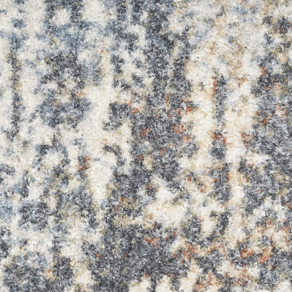 4 ft. x 6 ft. Blue Moroccan Washable Area Rug