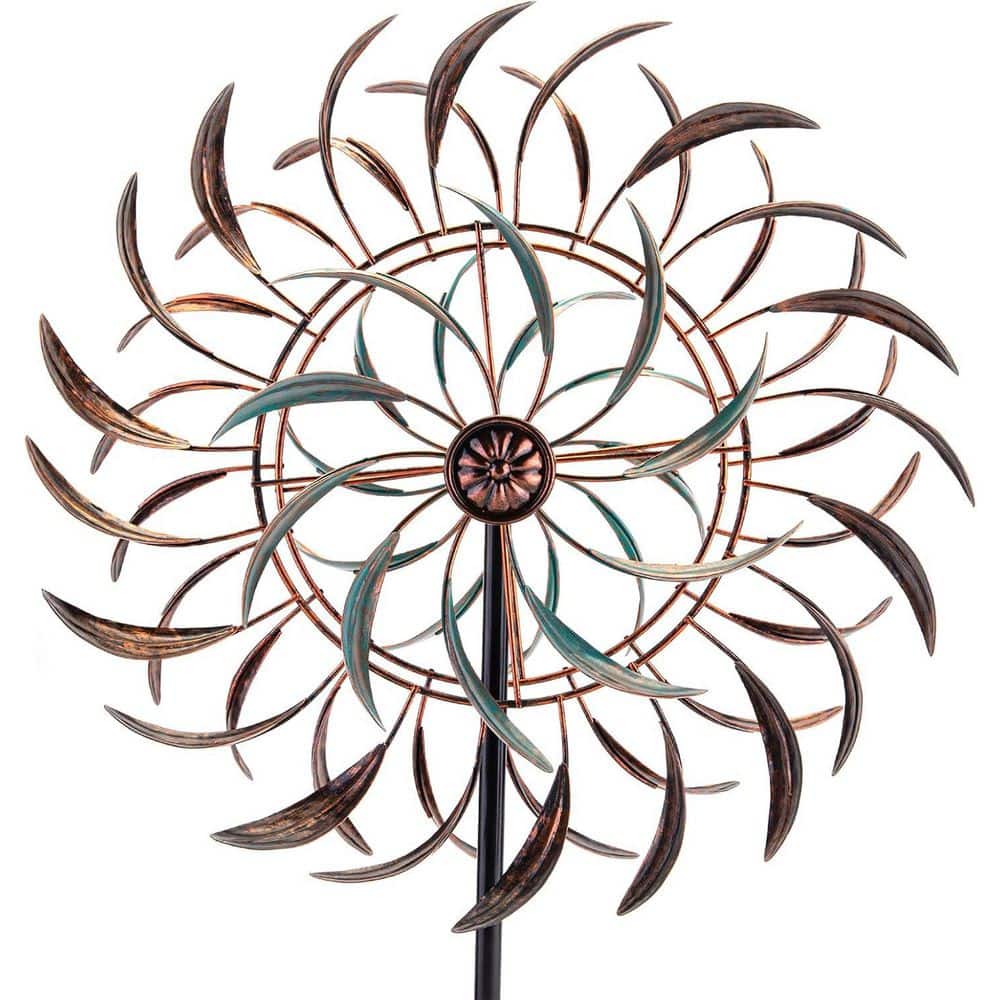 66 in. H 360° Outdoor Metal Wind Spinners Kinetic Wind Sculptures, Spinners for Yard Garden Lawn, Brown(16 Inch) price history on PriceWatchPro