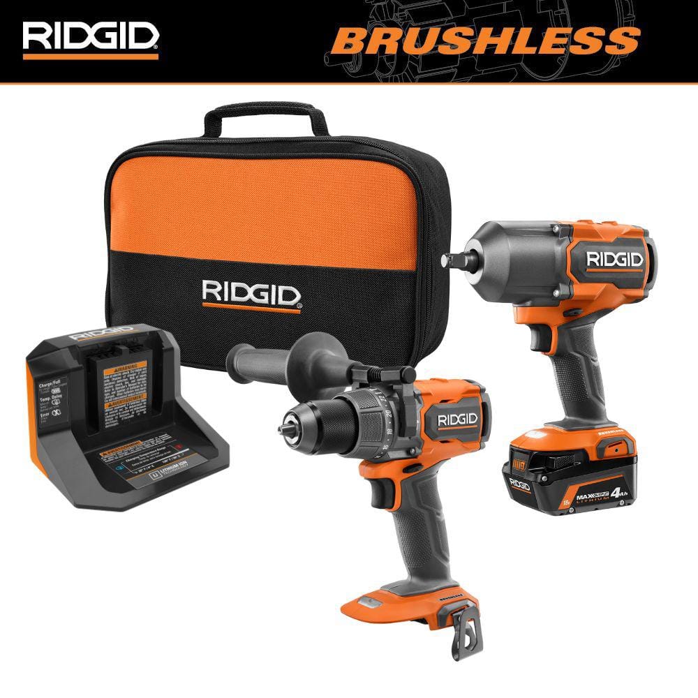 Reviews for RIDGID 18V Brushless Cordless 2-Tool Combo Kit with High ...