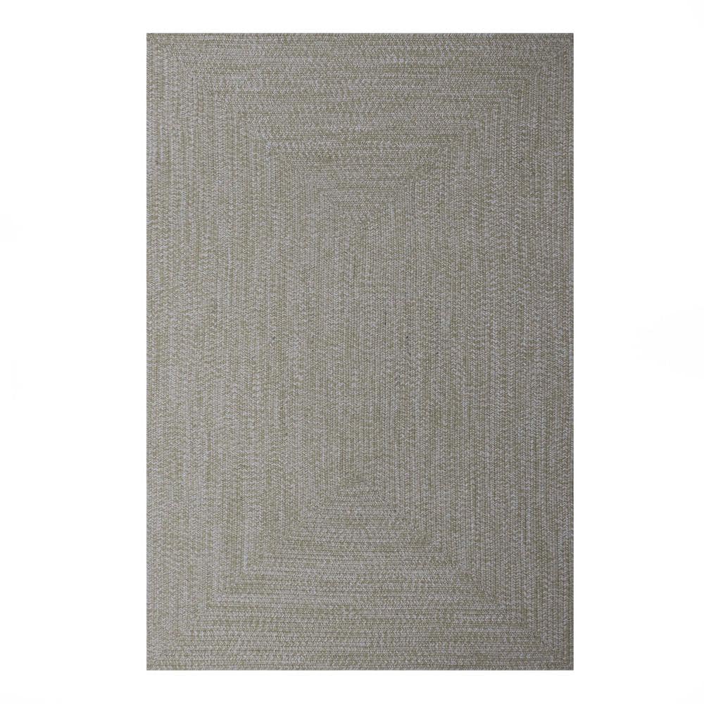 SUPERIOR Braided Cream/White 6 ft. x 9 ft. Solid Indoor/Outdoor Area