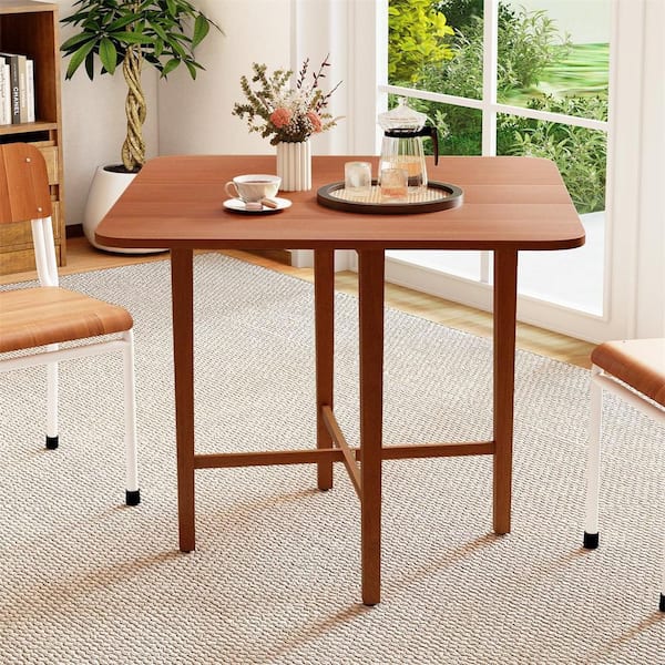 HONEY JOY Square Drop Leaf Dining Table 36 in. Compact Folding