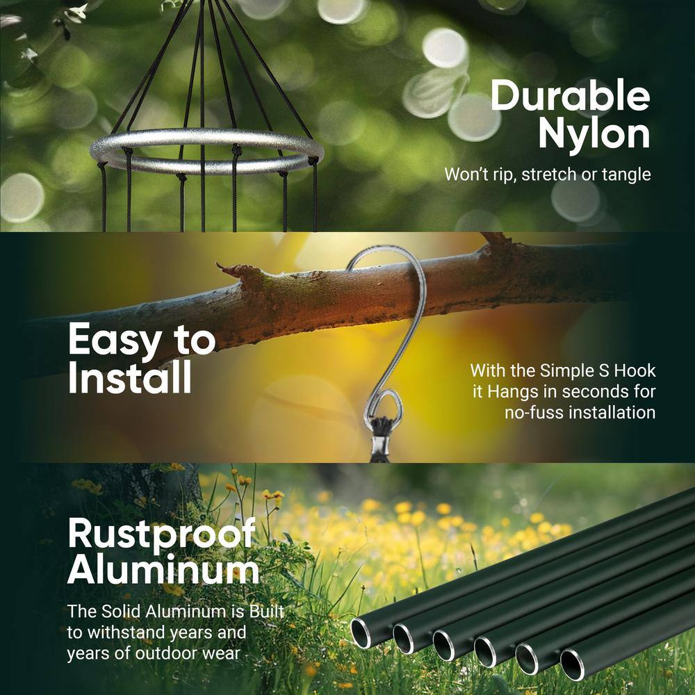 Forest Green 28" Rustproof Aluminum Outdoor Wind Chimes