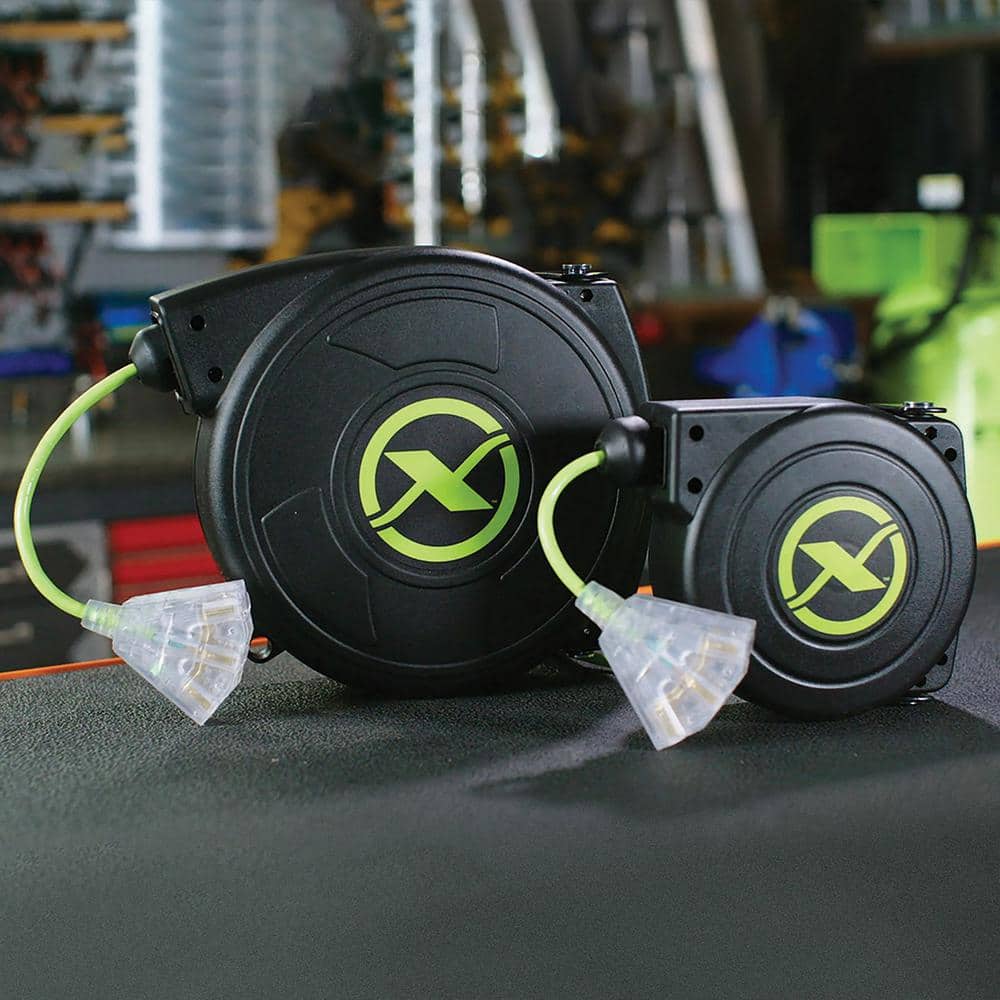Flexzilla 25 ft. Retractable Extension Cord Reel with Lighted Triple Tap