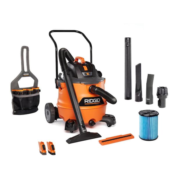 16 Gal. 6.5 Peak HP NXT Shop Vacuum HD1800 Wet Dry Vac with Cart, Filter, Hose, Attachments and Accessory Storage Bag