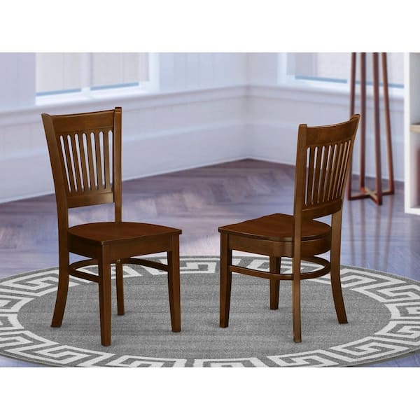 HOME IMPORTS EMPORIUM Espresso Wooden Seat Slat Back Dining Chair (Set of 2)