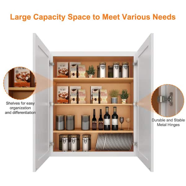 HOMEIBRO 27 in. W x 12 in. D x 42 in. H in Shaker Dove