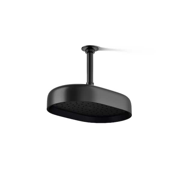 KOHLER Statement 1-Spray Patterns with 1.75 GPM 10 in. Wall Mount Fixed Shower Head in Matte Black