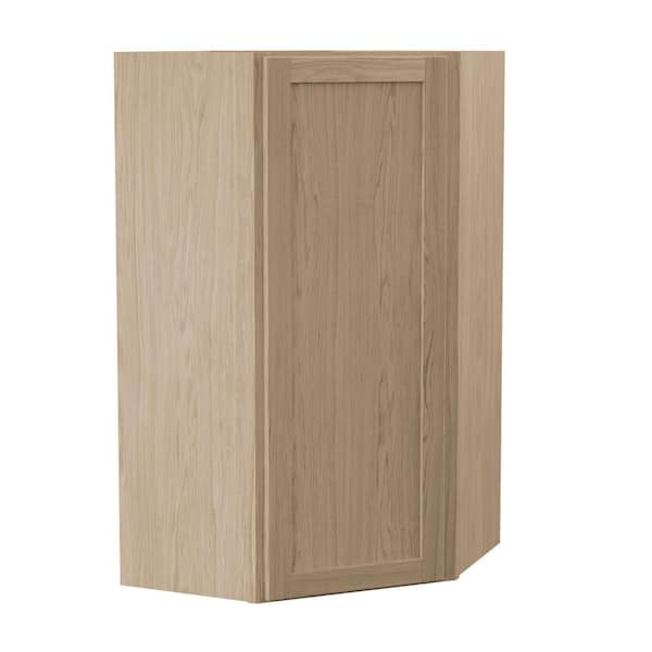 Sinclair 24 in. W x 12 in. D x 42 in. H Assembled Corner Wall Cabinet in Shaker Light Oak