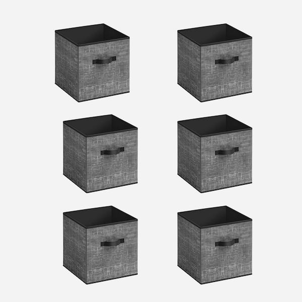 Unbranded Black 13 in. x 13 in. Cardboard Decorative Basket Set of 6