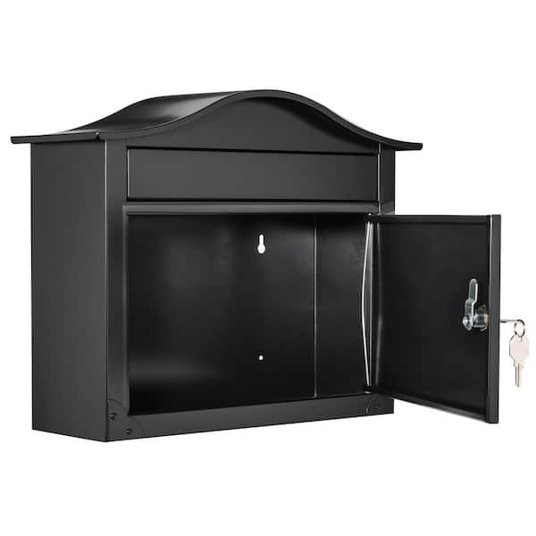 Saratoga Black Wall-Mount Lockable Mailbox Saratoga Black Wall-Mount Lockable Mailbox