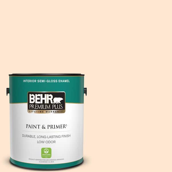 BEHR PREMIUM PLUS 1 gal. #P210-1 Sour Candy Semi-Gloss Enamel Low Odor Interior Paint & Primer