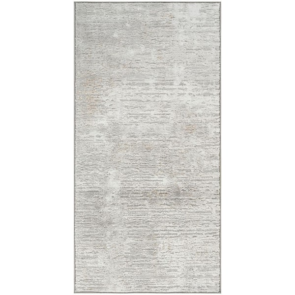 Dekor Grey 2 ft. x 4 ft. Abstract Contemporary Area Rug