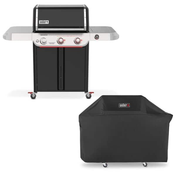 Genesis Smart EX-325W 3-Burner Liquid Propane Gas Grill in Black with Wi-Fi Enabled Digital Thermometer with Grill Cover