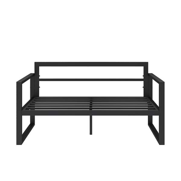 Unbranded Metal Outdoor Loveseat with Gray Cushions