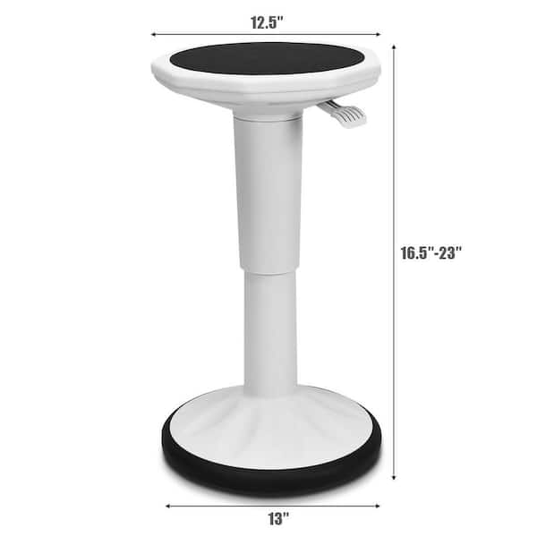 White Wobble Chair Active Learning Stool with Adjustable Height QD