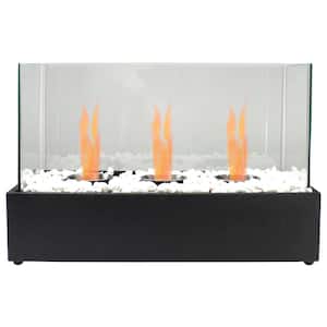 11.5 in. H Bio Ethanol Ventless Portable Tabletop Triple Fireplace with Flame Guard