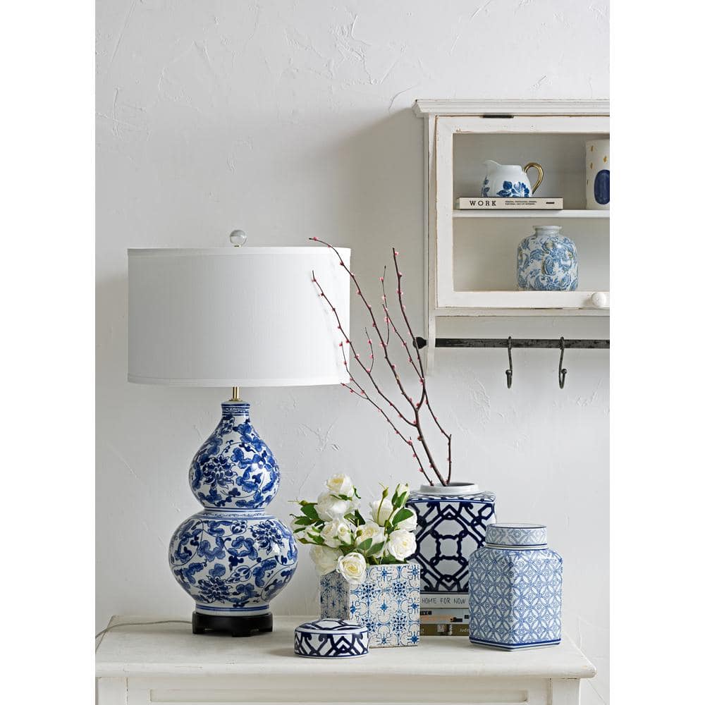 Ivory Wood and Glass Wall Cabinet with Hooks