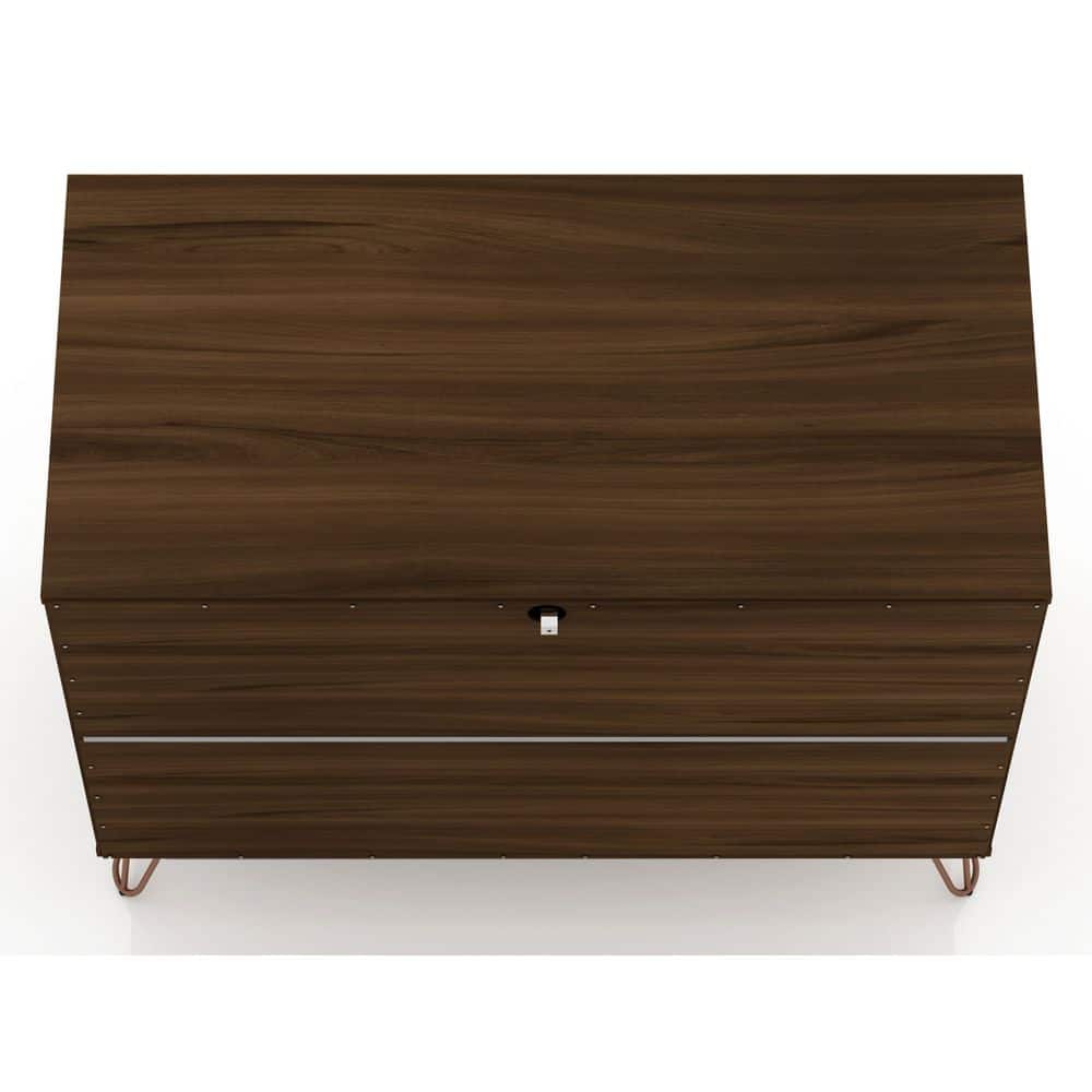 Mid-Century Modern 3-Drawer Horizontal Brown Dresser