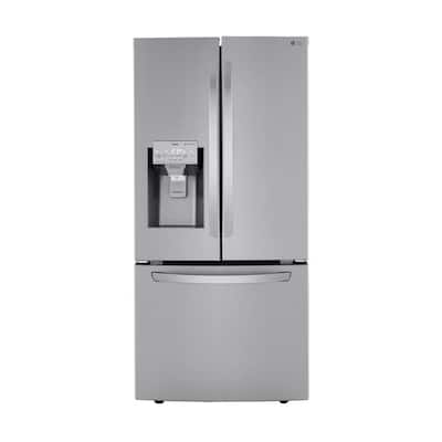 33 in. W. 24.5 cu. ft. French Door Refrigerator in Stainless Steel with Slim SpacePlus & Dual with Craft Ice