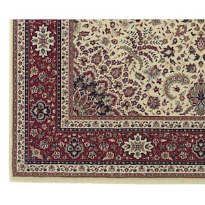 Alyssa Ivory/Red 8 ft. x 8 ft. Square Oriental Area Rug