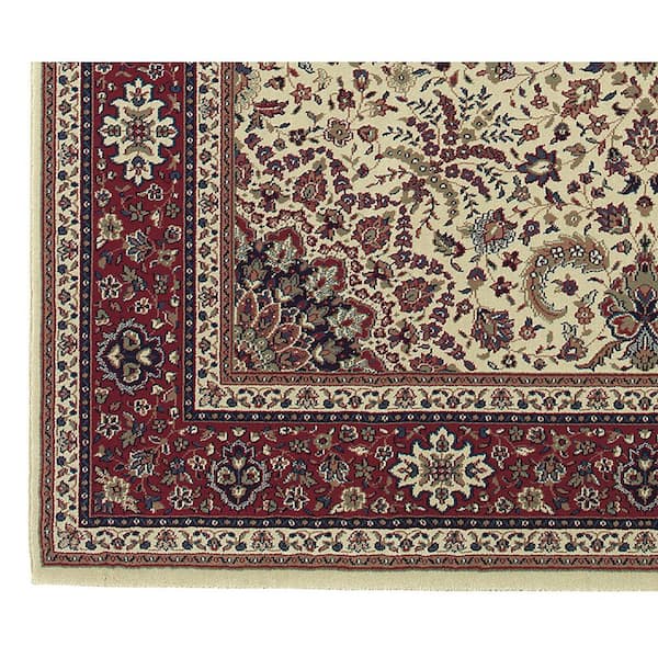 Alyssa Ivory/Red 8 ft. x 8 ft. Square Oriental Area Rug
