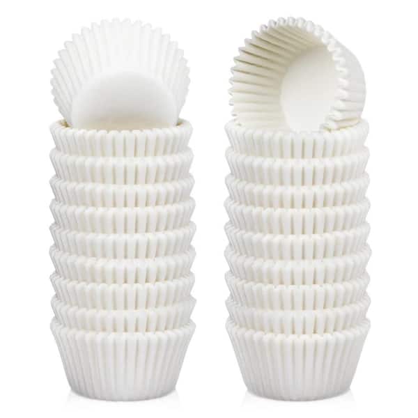 1.97 in. Mini Cupcake Liners with Greaseproof, No Smell for Kitchen, Cupcakes, Muffins, Baking, White (500-Pack)