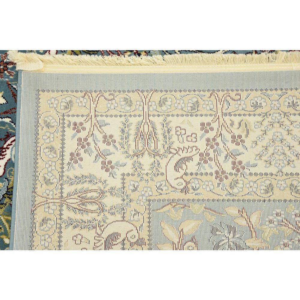 Elegant Blue Floral Rectangular Indoor Rug 5' x 8'