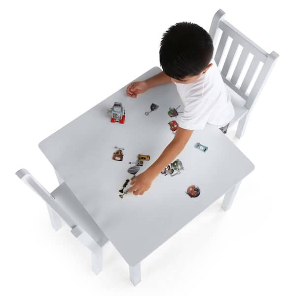 Humble Crew Daylight 3-Piece Off-White Kids Table and Chair Set
