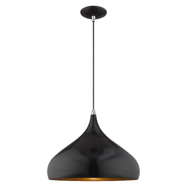 AVIANCE LIGHTING Hansberry 1-Light Shiny Black Teardrop Pendant
