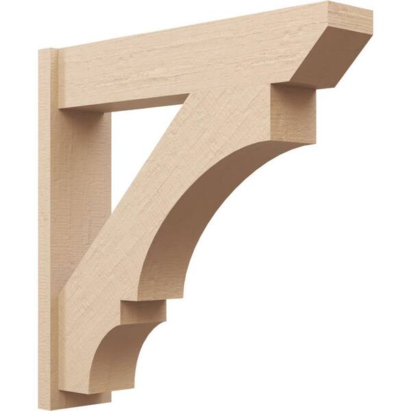 Ekena Millwork 8 in. x 36 in. x 36 in. Balboa Slat Rough Cedar Woodgrain Timberthane Polyurethane Outlooker, Primed Tan
