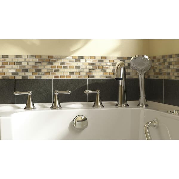 Gelcoat Value Series 52 in. x 32 in. Left Hand Drain Touch Control Walk-in Whirlpool Bathtub in White