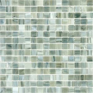 Celestial Glossy Ash Gray 12 in. x 12 in. Glass Mosaic Wall and Floor Tile (20 sq. ft./case) (20-pack)