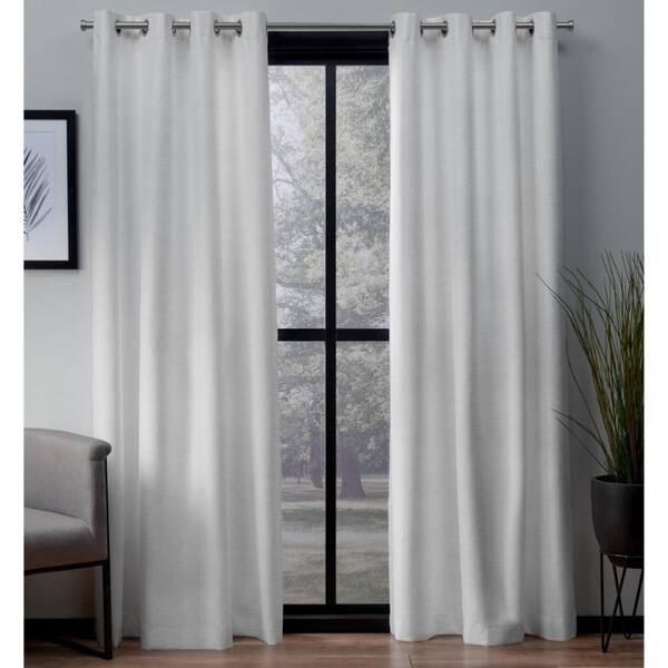 Winter White Woven Thermal Blackout Curtain - 54 in. W x 84 in. L (Set
